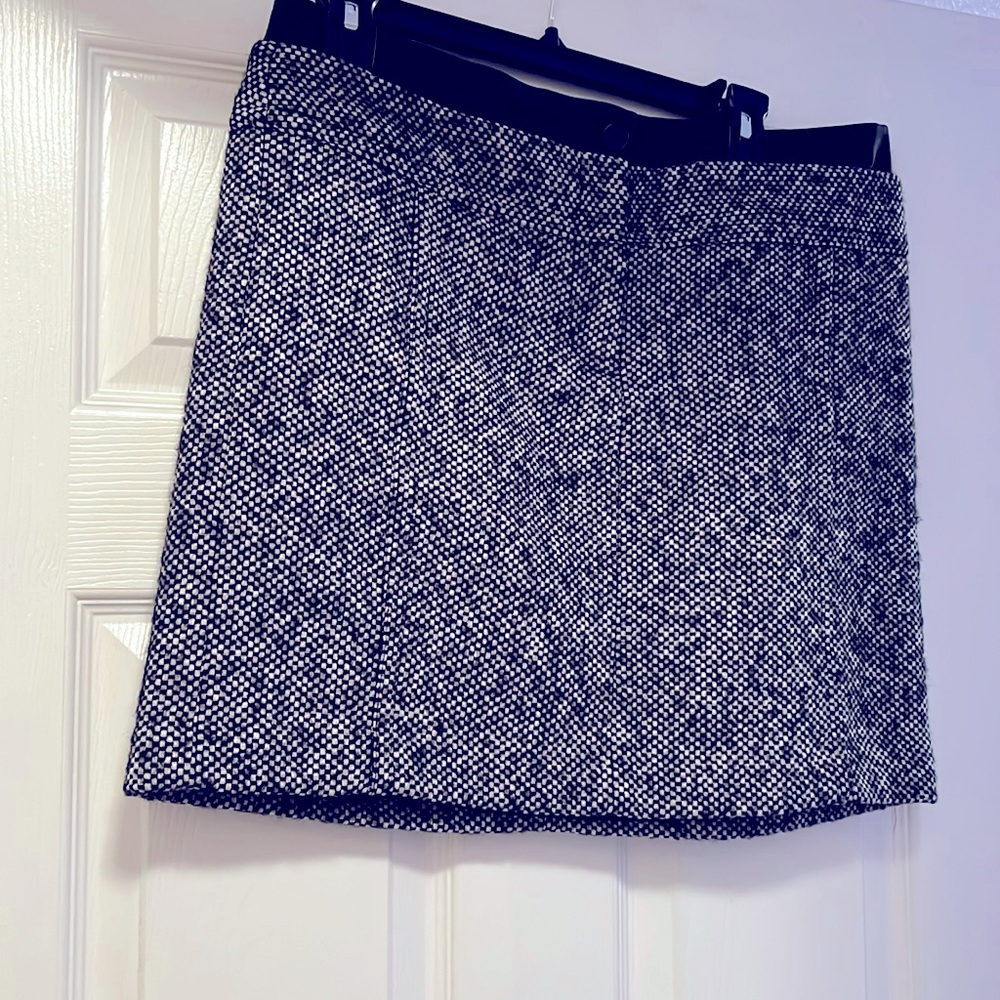 LOFT wool skirt (button and zipper in front)